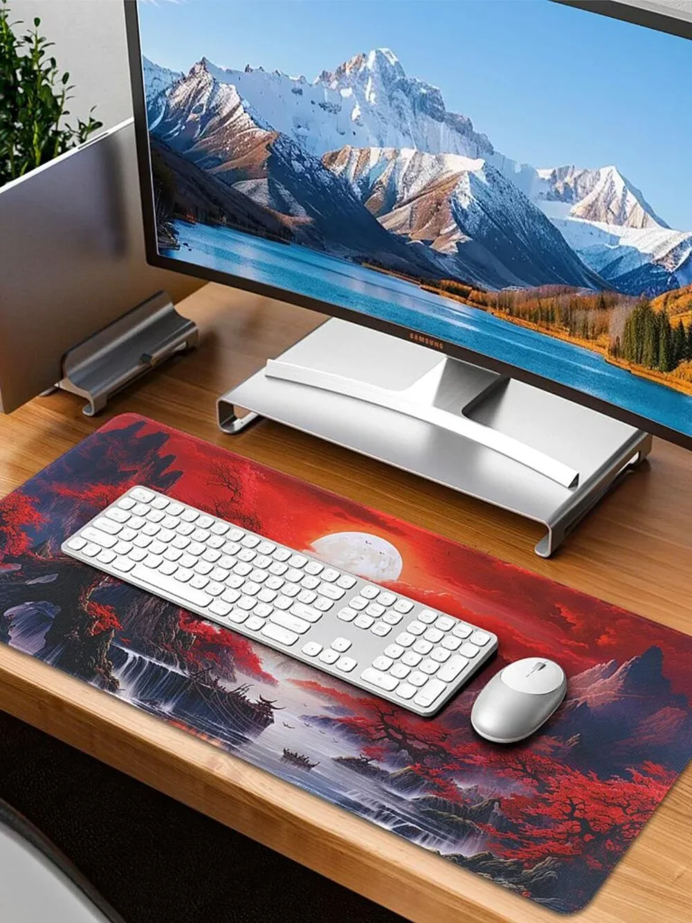 Mouse Pad Gaming - Desk Mat for Keyboard and Mouse - Japanese Red Cherry Blossom